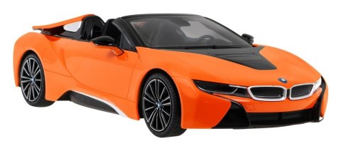 BMW i8 Roadster pomarańczowy RASTAR model 1:12 Zdalnie sterowane auto + pilot 2,4 GHz BMW i8 Roadster pomarańczowy RASTAR model 1:12 Zdalnie sterowane auto + pilot 2,4 GHz