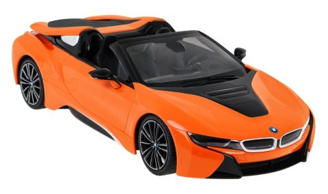 BMW i8 Roadster pomarańczowy RASTAR model 1:12 Zdalnie sterowane auto + pilot 2,4 GHz BMW i8 Roadster pomarańczowy RASTAR model 1:12 Zdalnie sterowane auto + pilot 2,4 GHz