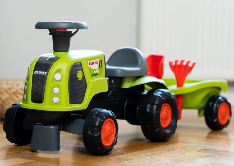 FALK Jeździk Claas 470 Arion Zielony z Przyczepką + Zestaw do piasku FALK Jeździk Claas 470 Arion Zielony z Przyczepką + Zestaw do piasku