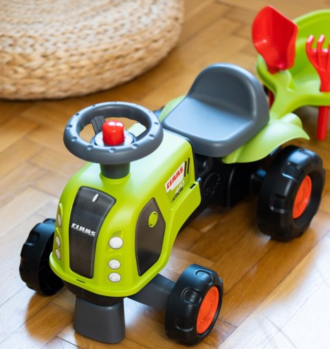 FALK Jeździk Claas 470 Arion Zielony z Przyczepką + Zestaw do piasku FALK Jeździk Claas 470 Arion Zielony z Przyczepką + Zestaw do piasku