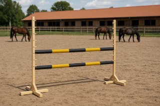 Przeszkoda skokowa do Hobby Horse 120cm, belka czarno-srebrna