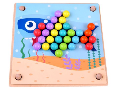 Układanka edukacyjna Montessori Mozaika Koraliki Kulki drewniane ZA4438