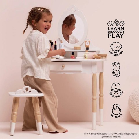 Drewniane meble dla dzieci toaletka lustro taboret zestaw mebli Le Toy Van