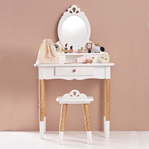 Drewniane meble dla dzieci toaletka lustro taboret zestaw mebli Le Toy Van