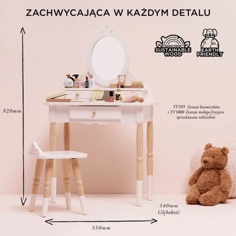 Drewniane meble dla dzieci toaletka lustro taboret zestaw mebli Le Toy Van