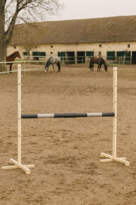 Przeszkoda skokowa do Hobby Horse 160cm, h-120 cm, belka czarno-srebrna