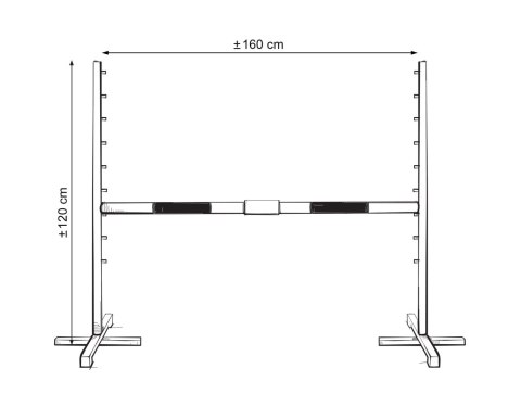 Przeszkoda skokowa do Hobby Horse 160cm, h-120 cm, belka czarno-srebrna