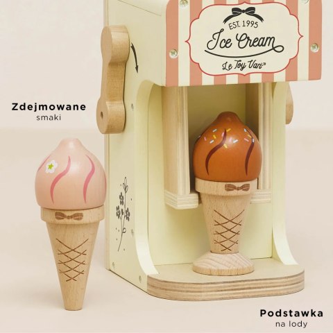 Drewniana maszynka do robienia lodów, lody do zabawy, lodziarnia Le Toy Van