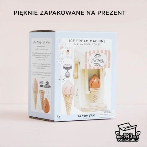 Drewniana maszynka do robienia lodów, lody do zabawy, lodziarnia Le Toy Van