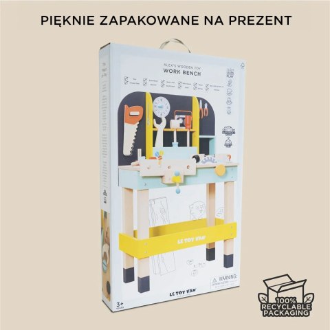 Drewniany warsztat z narzędziami Alexa, zestaw majsterkowicza, Le Toy Van