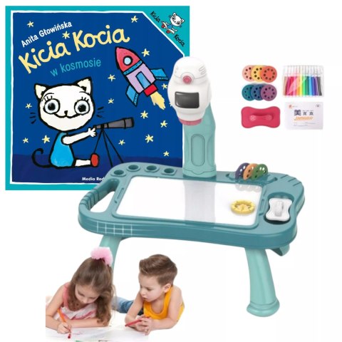 Zestaw kreatywny Kicia Kocia W kosmosie + projektor do rysowania rakieta