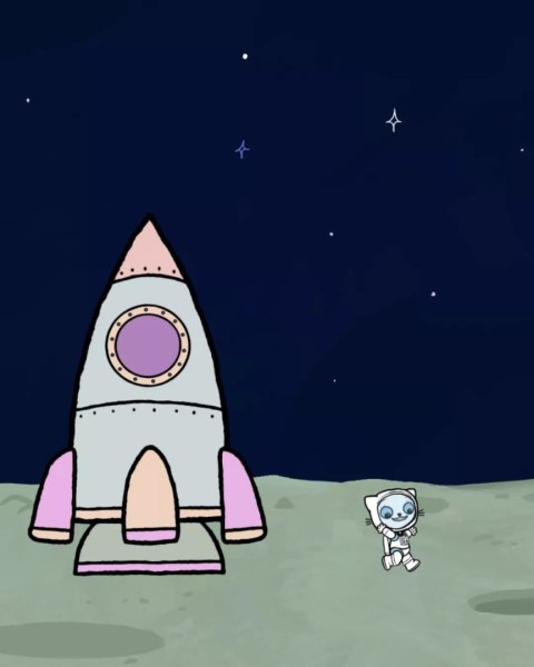 Zestaw kreatywny Kicia Kocia W kosmosie + projektor do rysowania rakieta