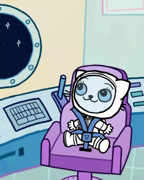 Zestaw kreatywny Kicia Kocia W kosmosie + projektor do rysowania rakieta