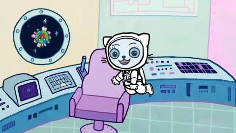 Zestaw kreatywny Kicia Kocia W kosmosie + projektor do rysowania rakieta