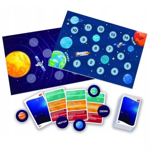 Zestaw Trefl Mistrz Wiedzy Kosmos gra edukacyjna + projektor astronauta