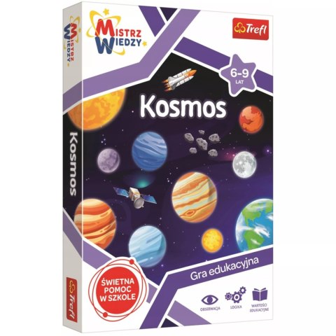 Zestaw Trefl Mistrz Wiedzy Kosmos gra edukacyjna + projektor astronauta