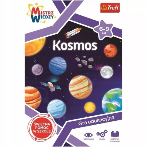 Zestaw Trefl Mistrz Wiedzy Kosmos gra edukacyjna + projektor do rysowania