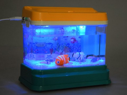 Interaktywne podświetlane Akwarium lampka + magnetyczne rybki ZA4367