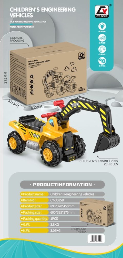 Jeździk Dla Najmłodszych Koparka Jeździk Dla Najmłodszych Koparka