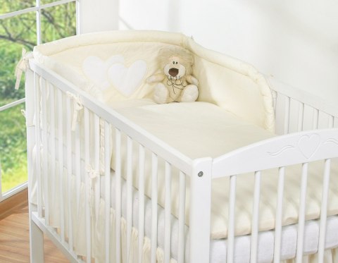 Pościel 3 częściowa Serduszka kremowe