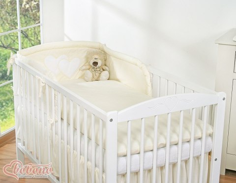 Pościel 3 częściowa Serduszka kremowe