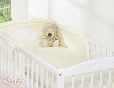 Pościel 3 częściowa Serduszka kremowe