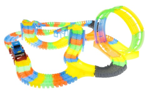 Tor Wyścigowy Fluorescencyjny 446 cm dla dzieci 3+ Pętla + Autko z LED + Akcesoria 227 el. Tor Wyścigowy Fluorescencyjny 446 cm dla dzieci 3+ Pętla + Autko z LED + Akcesoria 227 el.