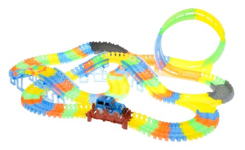 Tor Wyścigowy Fluorescencyjny 446 cm dla dzieci 3+ Pętla + Autko z LED + Akcesoria 227 el. Tor Wyścigowy Fluorescencyjny 446 cm dla dzieci 3+ Pętla + Autko z LED + Akcesoria 227 el.