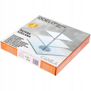 Patera 3-poziomy szklana kwadrat OD1202