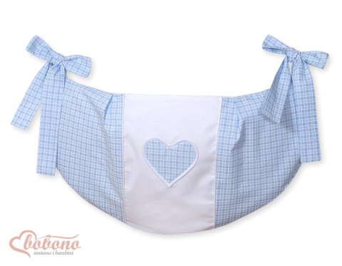 Przybornik- Torba na zabawki- Serduszka kratka niebieska Przybornik- Torba na zabawki- Serduszka kratka niebieska