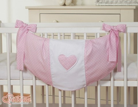 Przybornik- Torba na zabawki- Serduszka kropki na różu Przybornik- Torba na zabawki- Serduszka kropki na różu