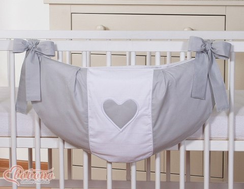 Przybornik- Torba na zabawki- Serduszka szare Przybornik- Torba na zabawki- Serduszka szare