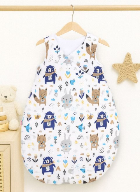 Śpiworek niemowlęcy całoroczny ocieplany 75 cm- misie granatowe