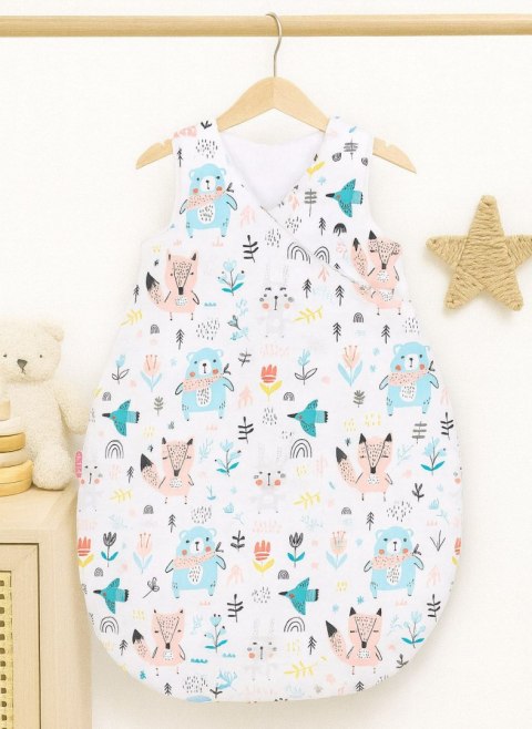 Śpiworek niemowlęcy całoroczny ocieplany 75 cm- misie niebieskie