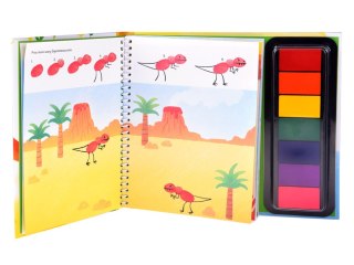 Kreatywna książeczka do malowania palcami DINOZAURY 64str 7 kolorów AP0048