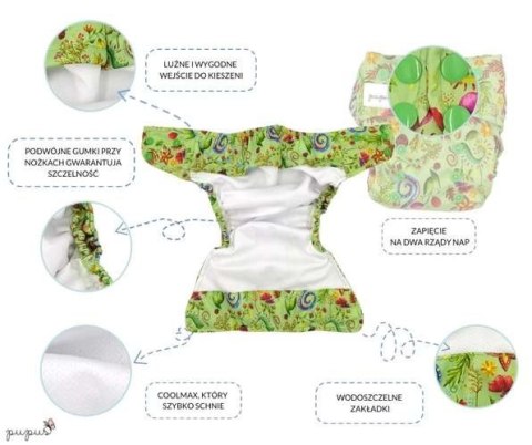 Pieluszka z kieszonką OS dwurzędowa, Leśna polana