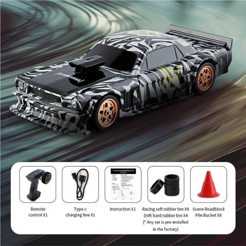 Autko R/C do Driftu 1:43 Zielone + Akcesoria Autko R/C do Driftu 1:43 Zielone + Akcesoria