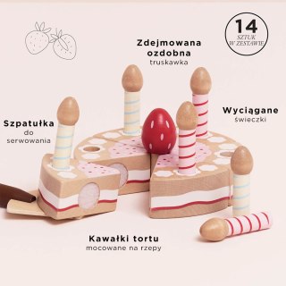 Drewniany tort urodzinowy ze świeczkami, zabawka dla dzieci, Le Toy Van