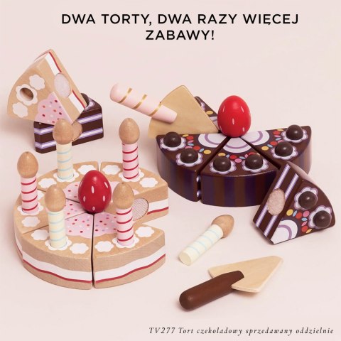 Drewniany tort urodzinowy ze świeczkami, zabawka dla dzieci, Le Toy Van