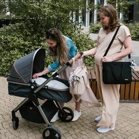 Torba dla mamy do wózka BabyOno CARMEN beżowa - stylowa i funkcjonalna torba z matą i apaszką