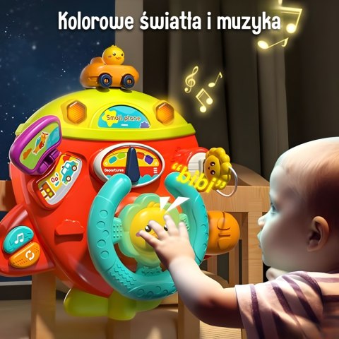 WOOPIE BABY Interaktywna Kierownica Samolot Pojazd na Łózeczko Wózek Efekty 18m+