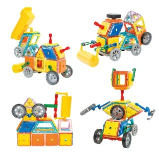 WOOPIE Klocki Magnetyczne 3D Pojazdy Zestaw 80el.