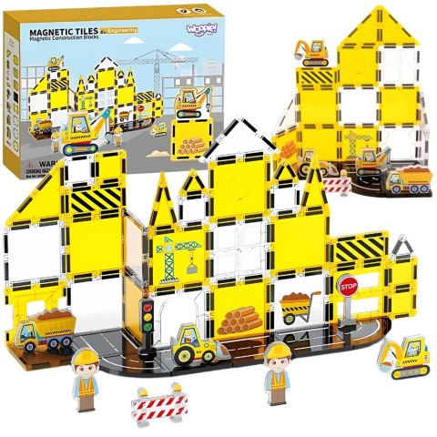 WOOPIE Magneyczne Klocki Konstrukcyjne Plac Budowy STEAM 47 el.