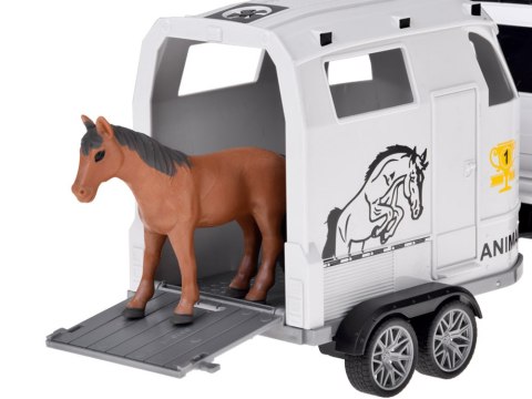 Auto terenowe z otwieraną przyczepą bukmanką + KOŃ Światło i dźwięk ZA5912