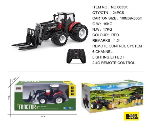 Traktor Czerwony R/C Z Turem Traktor Czerwony R/C Z Turem