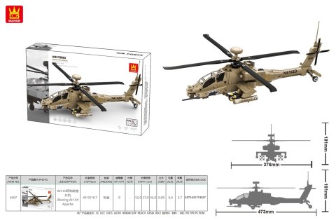 Zestaw Klocków Helikopter Wojskowy 255el. Zestaw Klocków Helikopter Wojskowy 255el.