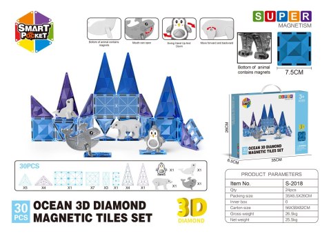 Zestaw Klocków Magnetycznych ICE SNOW 30el. Zestaw Klocków Magnetycznych ICE SNOW 30el.