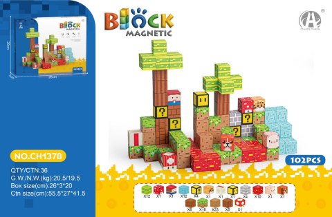 Zestaw Kostek, Klocków Magnetycznych 102el. Zestaw Kostek, Klocków Magnetycznych 102el.