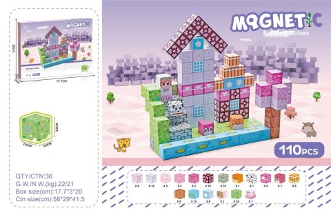 Zestaw Kostek, Klocków Magnetycznych 110el. Zestaw Kostek, Klocków Magnetycznych 110el.