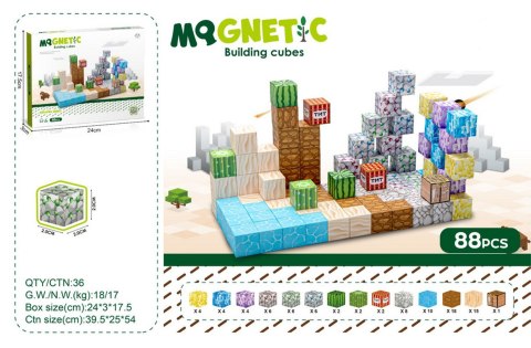 Zestaw Kostek, Klocków Magnetycznych 88el. Zestaw Kostek, Klocków Magnetycznych 88el.